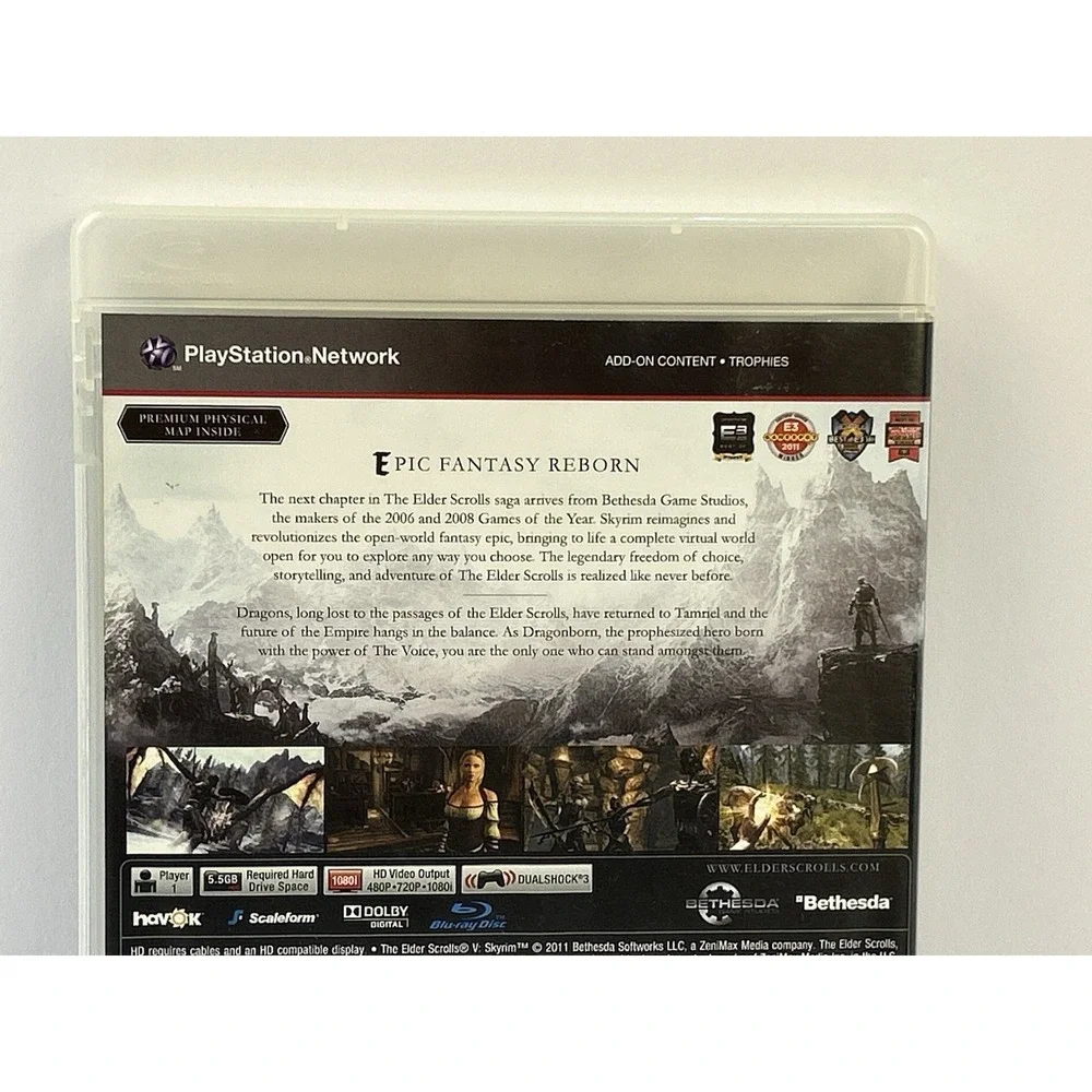 Skyrim PS3 Complete CIB Map Manual The Elder Scrolls V PlayStation 3 Game 2011